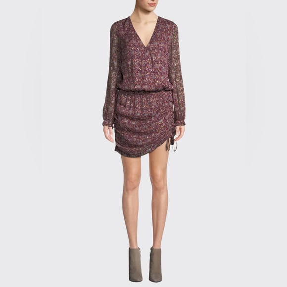 🔥🔥🔥NEW Ramy Brook Silk Vina Printed Ruched Mini Dress - Picture 3 of 15